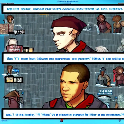 Prompt: HBO's The Wire JRPG dialogue screen