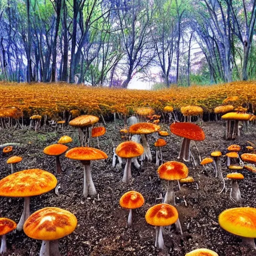 Image similar to beautiful fungal landscape