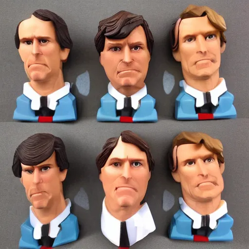 Prompt: tucker Carlson action figure set