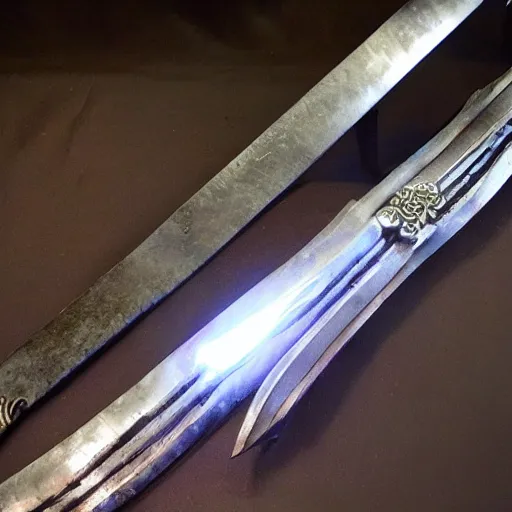 Image similar to A battle sword filled with lightning