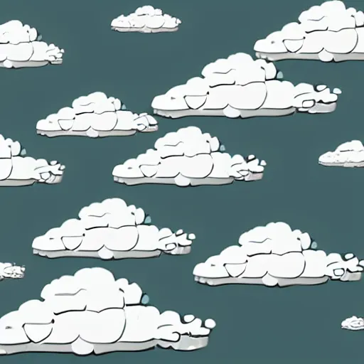 Prompt: a spritesheet animation of a cloud dissolving