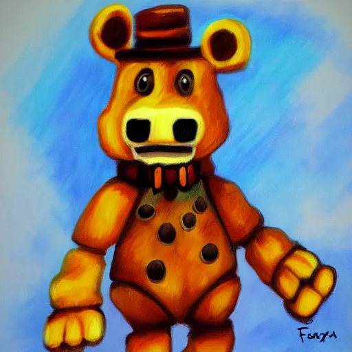 Prompt: Freddy Fazbear painted by Monet