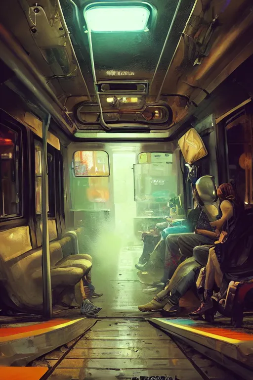 Image similar to portrait, Graffiti sprayed old new york Subway car, dynamic lighting, volumetric, bokeh, cinematic, establishing shot, extremly high detail, photo realistic, cinematic lighting, post processed, concept art, artstation, matte painting, style by eddie mendoza, raphael lacoste, alex ross