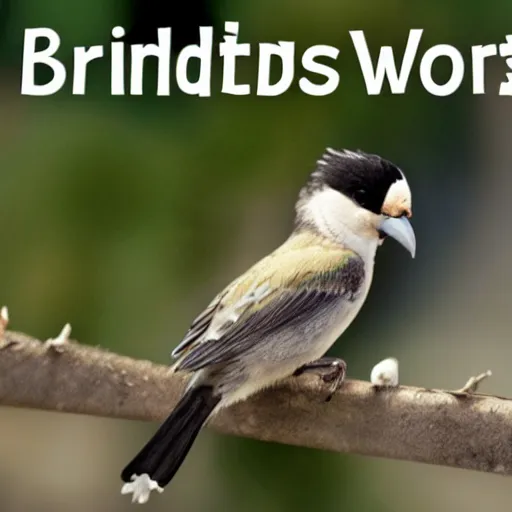 Prompt: birds with words