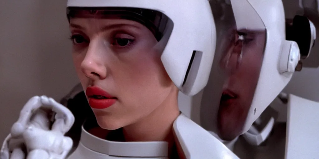 Image similar to Scarlett Johansson in a scene from the movie THX 1138