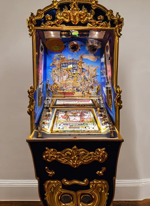 Image similar to rococo-style pinball machine