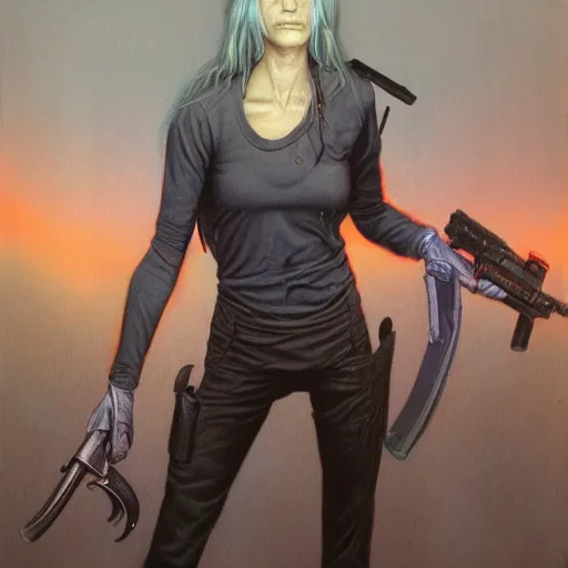 Prompt: zoe from left 4 dead, by wayne barlowe