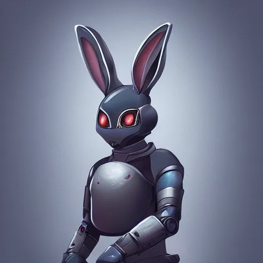 Prompt: rabbit robot in the style of alekzander zagorulko artstation