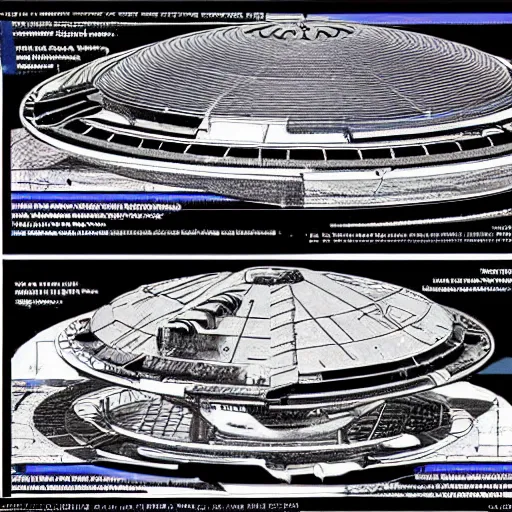 Image similar to technical drawings of a a interstellar spacecraft, amazing, intense lighting, intense effects