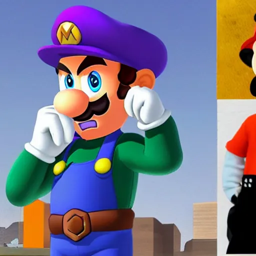 Image similar to mario as jotaro