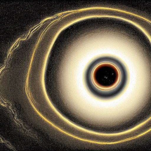 Prompt: a worm hole inside a black hole, digital art