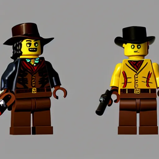Prompt: Red Dead Redemption 2 in Lego