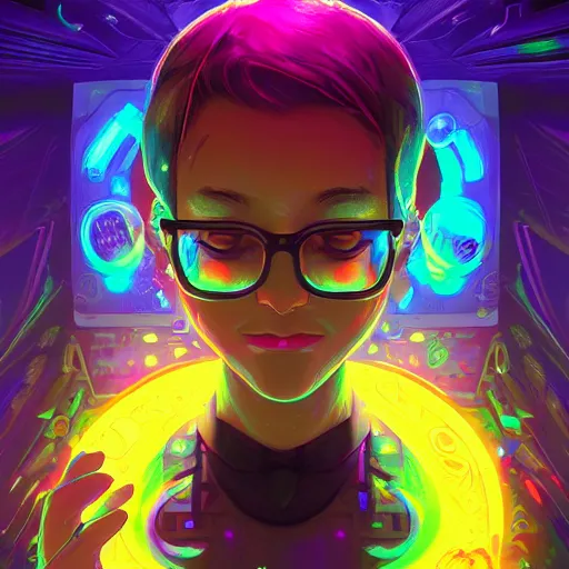 Image similar to skill magic geek inside matrix deepdream radiating a glowing aura stuff loot legends stylized digital illustration video game icon artstation lois van baarle, ilya kuvshinov, rossdraws,