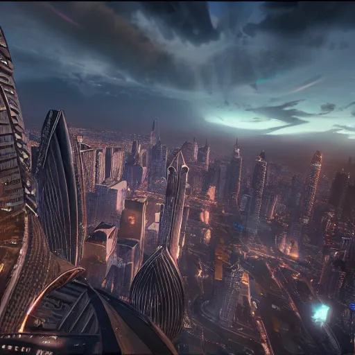 Prompt: gigantic majestic futuristic city of angels, epic scale, dramatic buildings, cinematic sky, 8 k, unreal engine 5