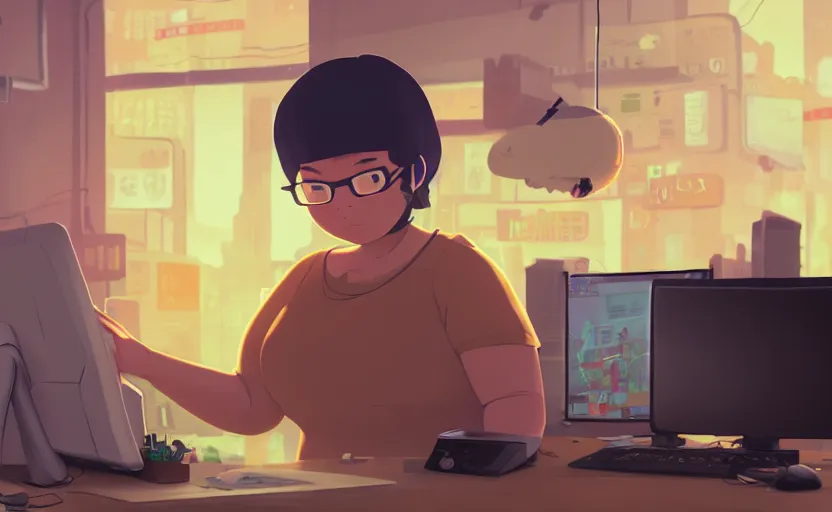 Prompt: angry realistic jessica soho trading bitcoin in front of computer, game design, golden hours, cory loftis, james gilleard, atey ghailan, makoto shinkai, goro fujita, studio ghibli, rim light, exquisite lighting, clear focus, very coherent, soft painting