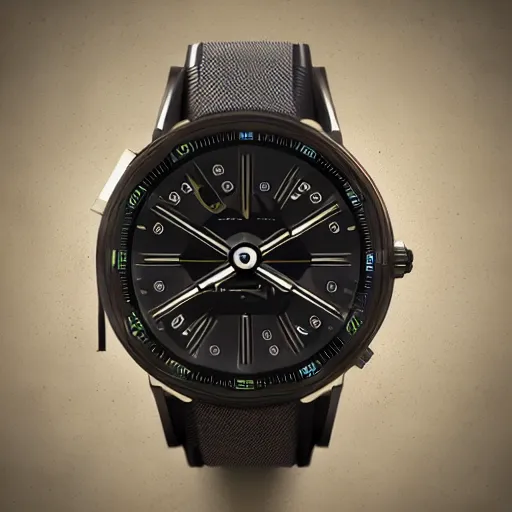 Image similar to Mockup of Cyberpunk luxury watch, photorealistic, in the style of Unreal Engine