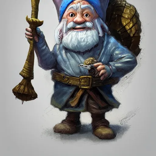 Prompt: a gnome wizard, by justin gerard and jean baptiste monge, digital art, realistic painting, dnd, character design, trending on artstation