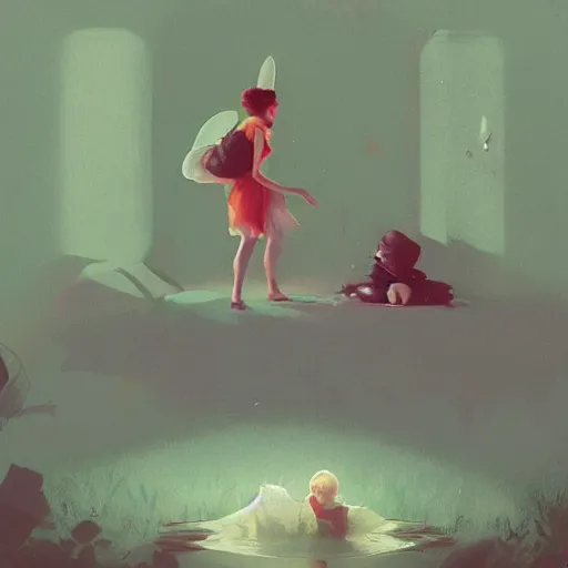 Image similar to a real life fairy accidentally caught on camera in the 1980s , artwork by Sergey Kolesov, arstation,