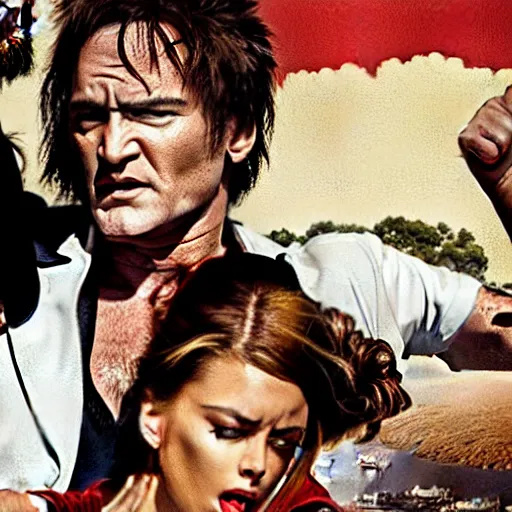 Image similar to epic scene from the new movie by Quentin Tarantino, cinematic