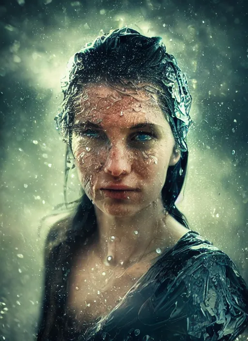 Image similar to cinematic shot epic portraits, hyper realistic, mood lighting, fantasy, detailed wet reflections, highly detailed, super realistic, perfect lighting pixel sorting, style sheet