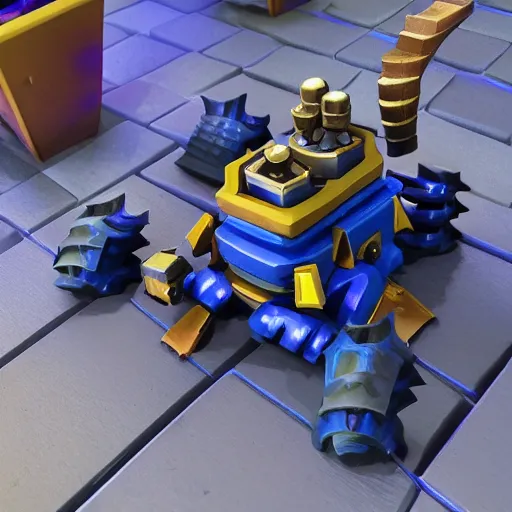 Prompt: a clash royale unit of a mechanical scorpion