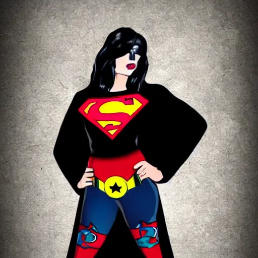Image similar to Goth Superwoman
