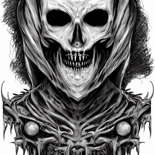 Image similar to Horrific death princess, ghastly creature portrait, extremes realistic lich, dark, eerie, creepie