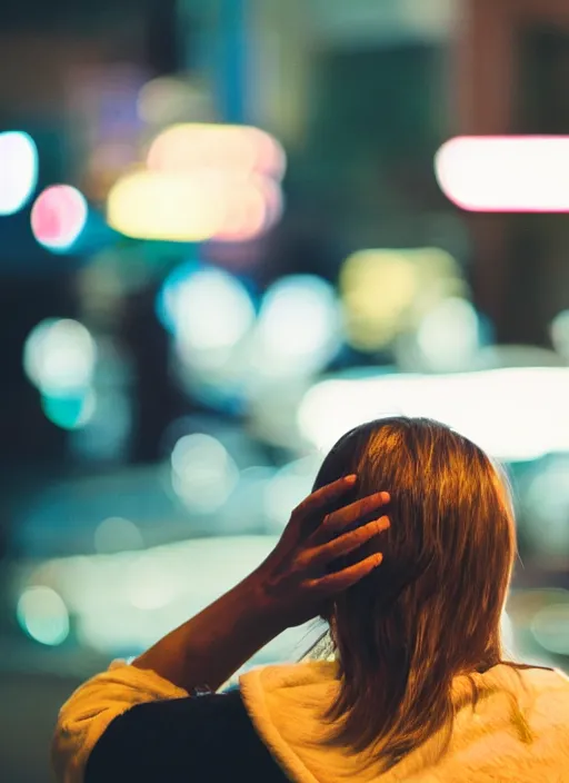 Prompt: a 2 8 mm macro photo from the back of a woman watching a parade, splash art, movie still, bokeh, canon 5 0 mm, cinematic lighting, dramatic, film, photography, golden hour, depth of field, award - winning, anamorphic lens flare, 8 k, hyper detailed, 3 5 mm film grain