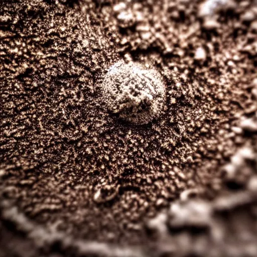 Prompt: a super extra detailed macro photo of dirt on a piece of glass