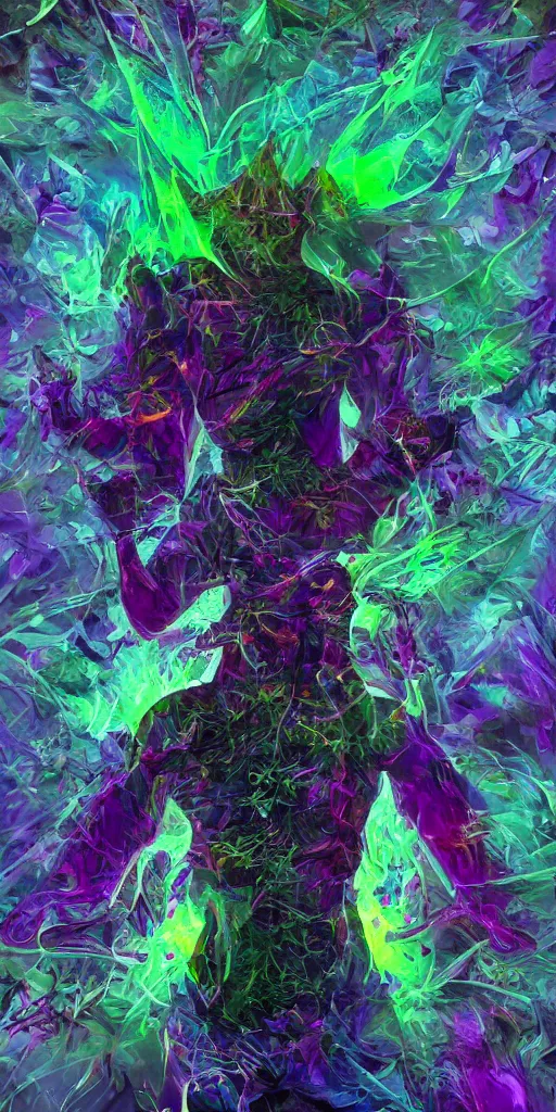 Image similar to cannabis hallucination of your own body crushing into a peaceful singularity, fantasy, digital art, trending on artstation