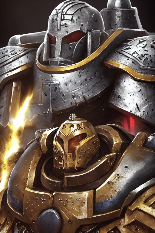 Image similar to armor portrait heros warhammer 4 0 k horus heresy fanart - the primarchs emperor by johannes helgeson animated with vfx concept artist & illustrator global illumination ray tracing hdr fanart arstation zbrush central hardmesh 8 k octane renderer comics stylized