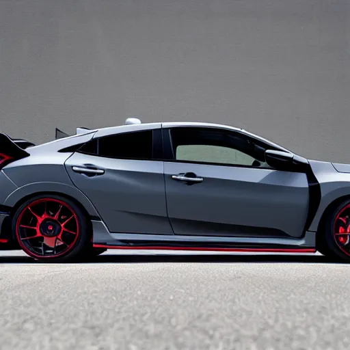 Prompt: 2 0 2 0 civic coupe type r from behind, carbon fiber wing spoiler, volk wheels, - s 1 0 9 2 8 9 2 3 8 5