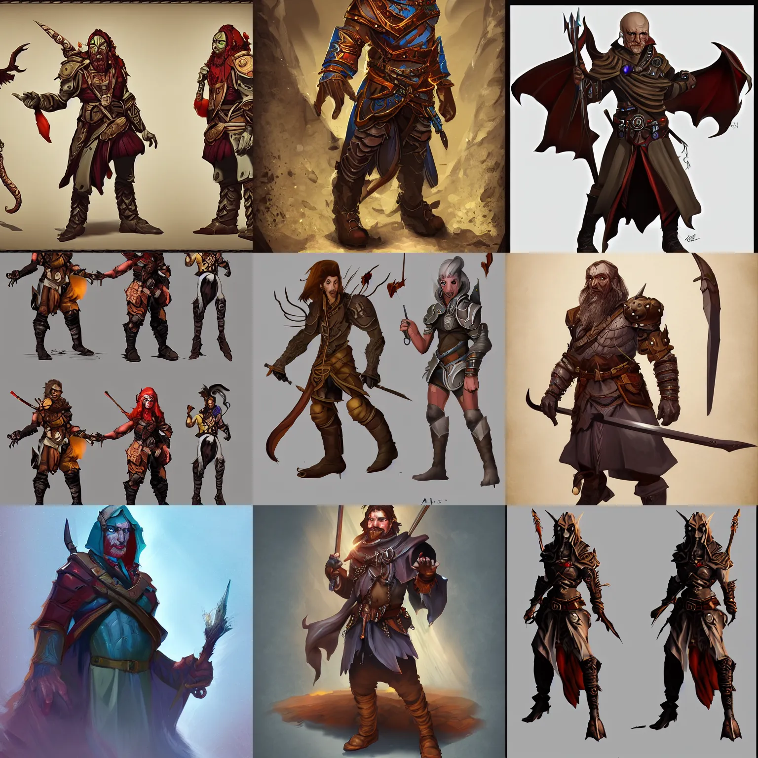 concept art of male warrior in simple leather armor d