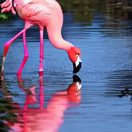 Prompt: flamingo rich simmons reflections