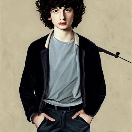 Image similar to finn wolfhard by caravaggio