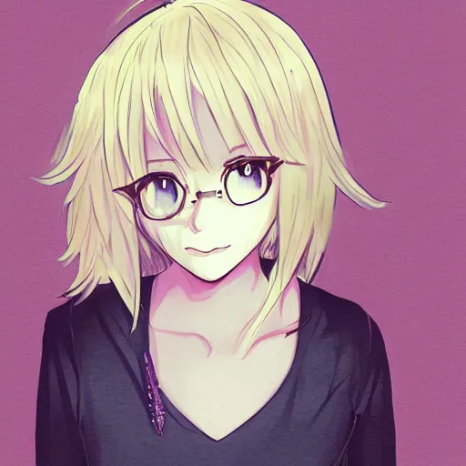 Image similar to a blond girl drawn by firolian of pixiv