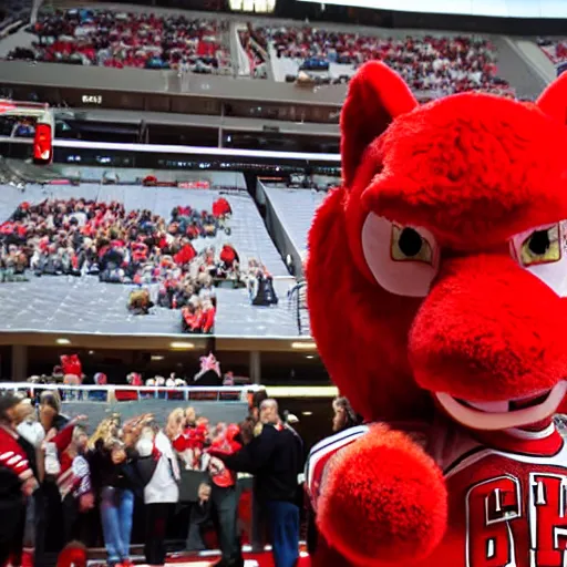 Prompt: a portrait of benny the bull, chicago bulls mascot, details visible