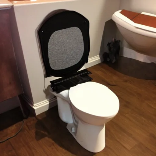 Prompt: gaming chair combined with a toilet