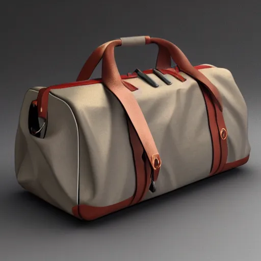 Image similar to a duffle bag full of diamond, 3D render, studio lighting