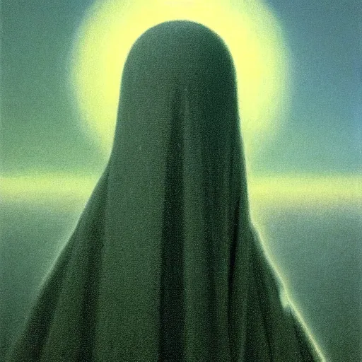 Prompt: zealot by Zdzisław Beksiński, oil on canvas