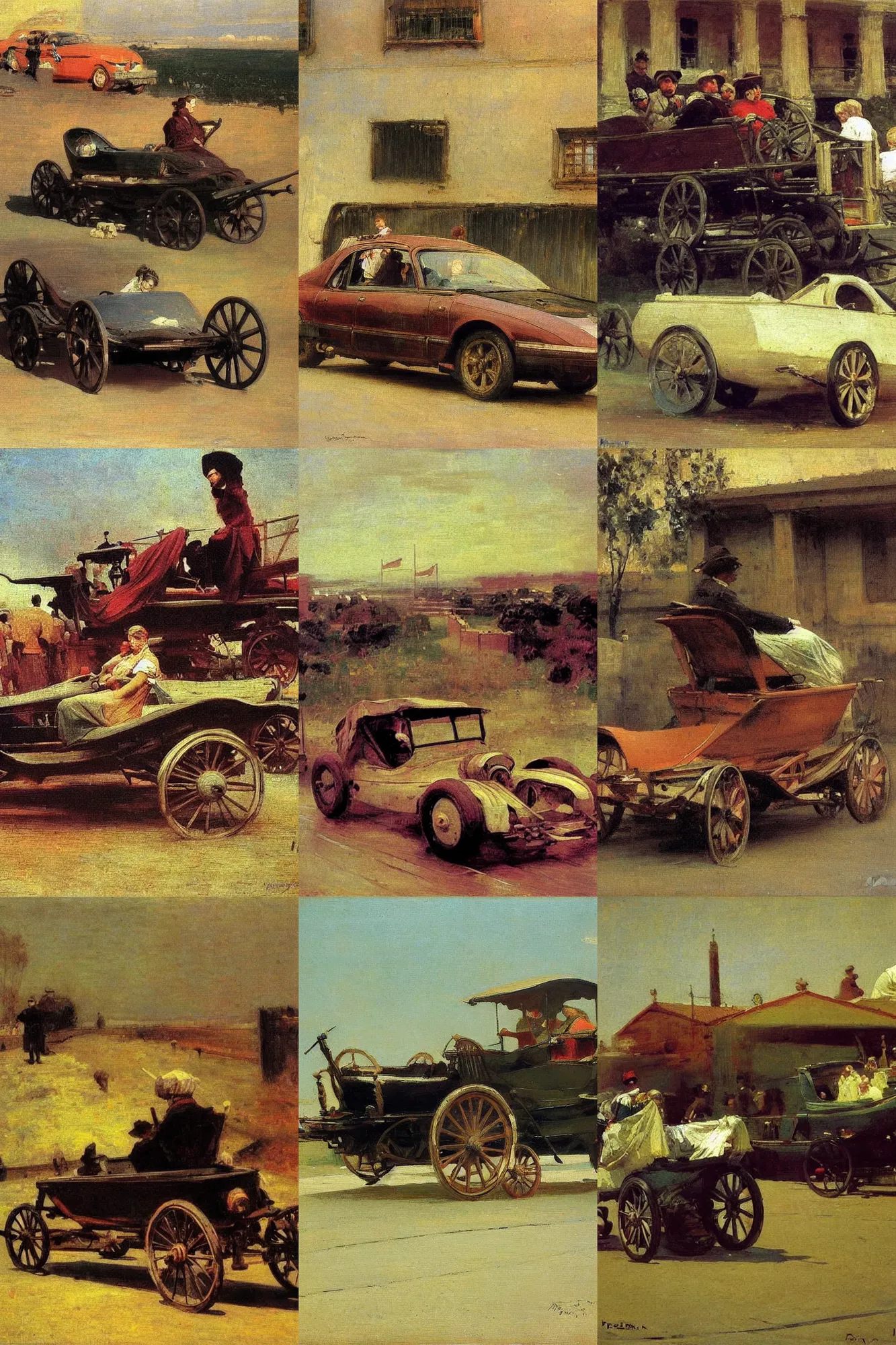 Prompt: painting of a car by Ilya Repin details