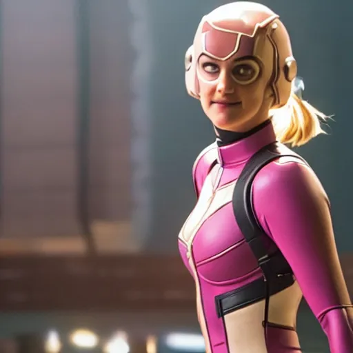 Image similar to A still of Shailene Woodley as Gwenpool in Deadpool 3 (2023)