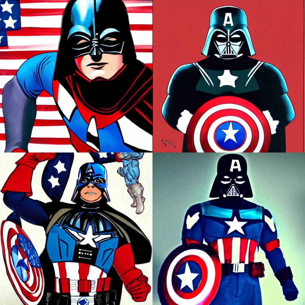 Prompt: Vader as Captain America