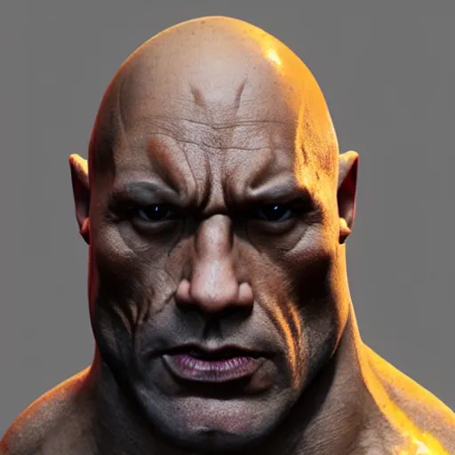 Prompt: dwayne the rock johnson demon. eldenring boss, zbrush, arnold render, unrealengine 5, dark souls, horror, extremely detailed