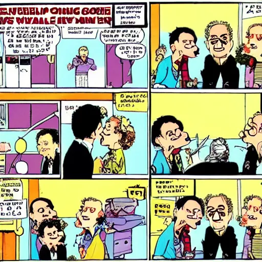 Image similar to Seinfeld, comic strip, by Bill Watterson