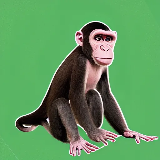 Image similar to a monkey ,polygon-W 768