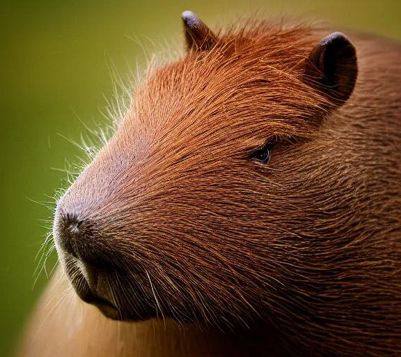 Prompt: a portrait of capybara with a redcap mushroom cap growing on its head by luis royo. intricate. lifelike. soft light. sony a 7 r iv 5 5 mm. cinematic post - processing