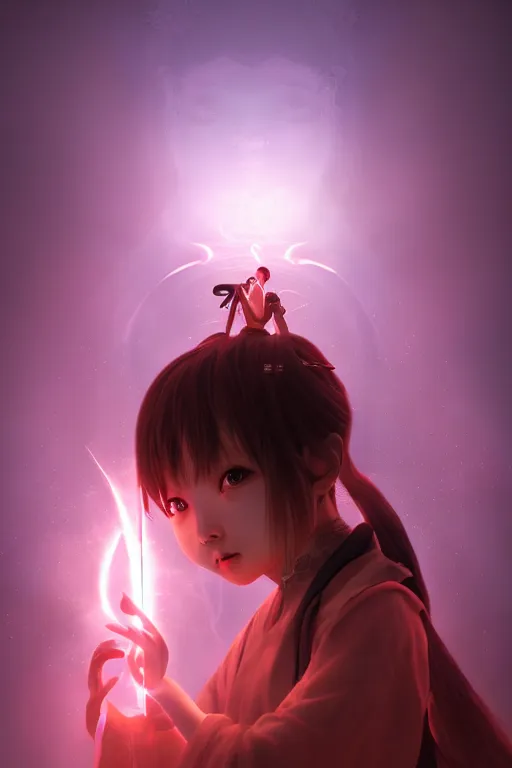 Image similar to cute nezha, mainland china, soft lights, cinematic, character concept design, highly detailed, volumetric light, symmetrical portrait, by new gods : nezha reborn, nezha : birth of the demon child, i am nezha, 8 k - - wallpaper