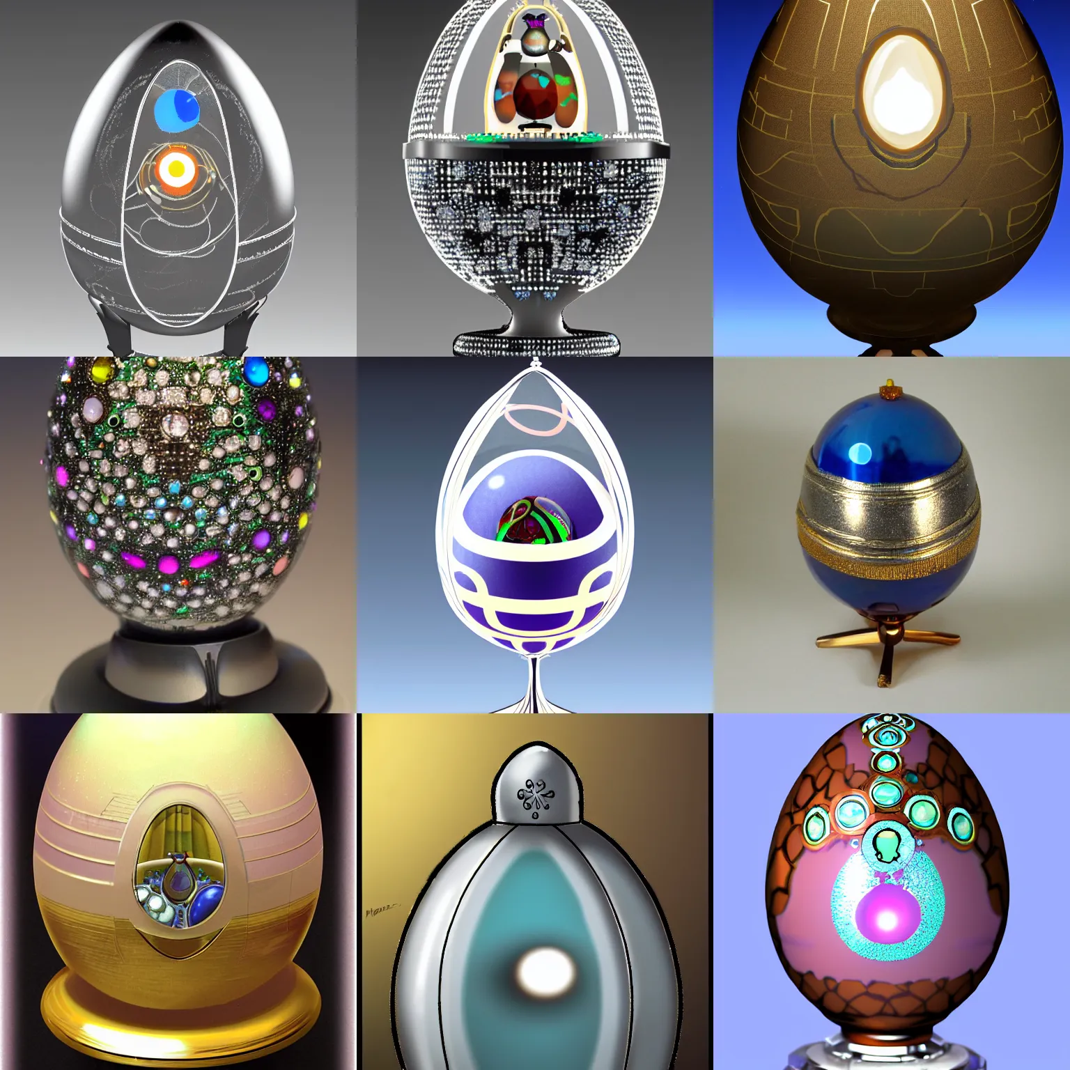 Prompt: GladOS Fabergé egg