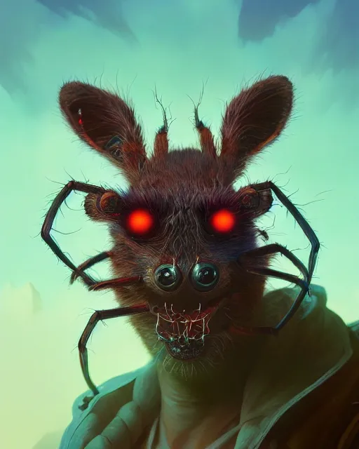 Prompt: highly detailed surreal vfx portrait of a nowpunk spider kangaroo hybrid, stephen bliss, unreal engine, greg rutkowski, loish, rhads, beeple, makoto shinkai and lois van baarle, ilya kuvshinov, rossdraws, tom bagshaw, alphonse mucha, global illumination, detailed and intricate environment